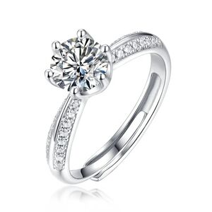 New! Certified 1ct  t.w. Moissanite Round Brillant cut Engagement Weeding Ring.
